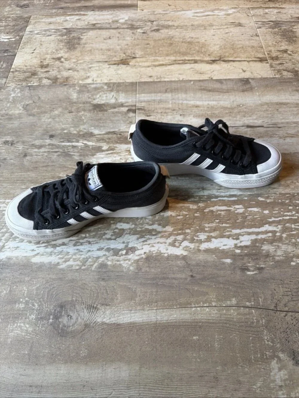adidas Nizza Platform Shoes Black Walking Casual Comfort Lift Sneakers Women’s 7